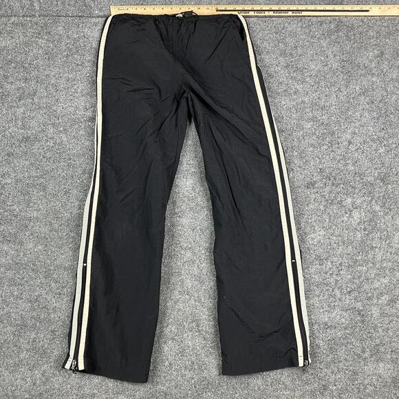 Express Track Pants Mens S Black White Stripe Nylon Y2K 90s Windbreaker Joggers - Picture 1 of 9